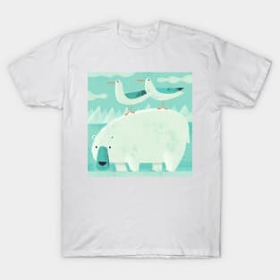 Polar Bear with Pesky Gulls T-Shirt